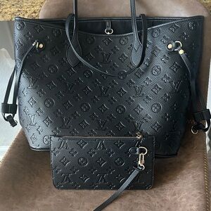 Louis Vuitton Black Monogram Tote with Pochette
